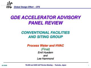 GDE ACCELERATOR ADVISORY PANEL REVIEW CONVENTIONAL FACILITIES AND SITING GROUP