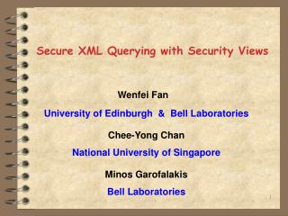 Secure XML Querying with Security Views