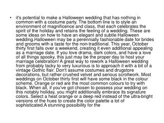 make a Halloween wedding