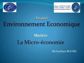 Module Environnement Economique