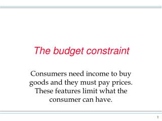 The budget constraint