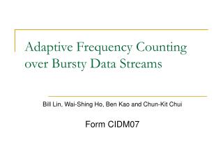 Adaptive Frequency Counting over Bursty Data Streams