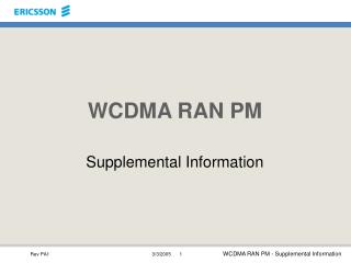 WCDMA RAN PM