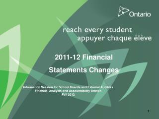 2011-12 Financial Statements Changes