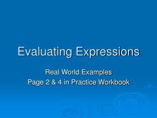 Evaluating Expressions
