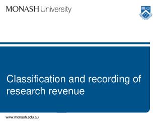 Classification and recording of research revenue