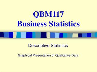 QBM117 Business Statistics