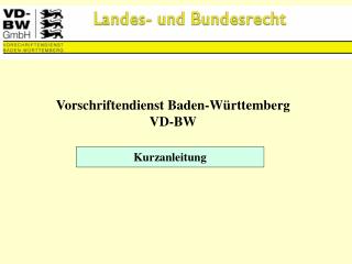 Vorschriftendienst Baden-Württemberg VD-BW