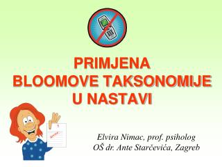 PRIMJENA BLOOMOVE TAKSONOMIJE U NASTAVI