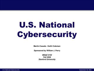 U.S. National Cybersecurity