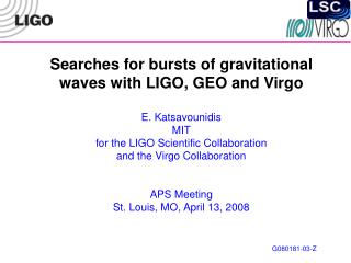 Gravitational wave bursts