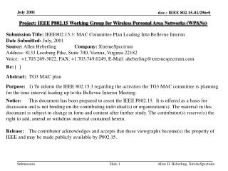 Project: IEEE P802.15 Working Group for Wireless Personal Area Networks (WPANs)