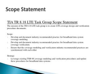 Scope Statement