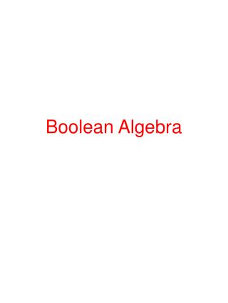Boolean Algebra