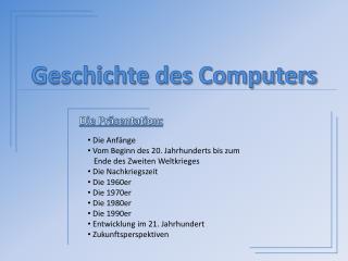 Geschichte des Computers