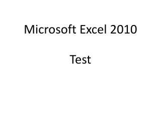 Microsoft Excel 2010