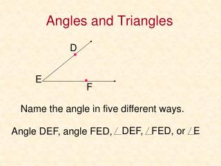 Angles and Triangles