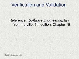 Verification and Validation