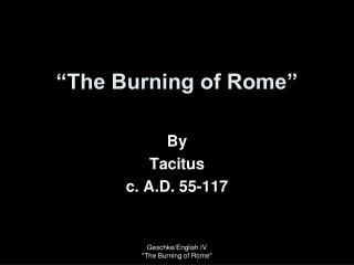 “The Burning of Rome”
