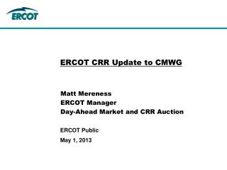 ERCOT CRR Update to CMWG