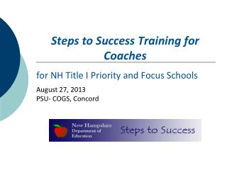 Steps to Success Training for Coaches