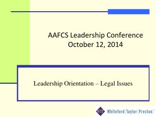 AAFCS Leadership Conference October 12, 2014