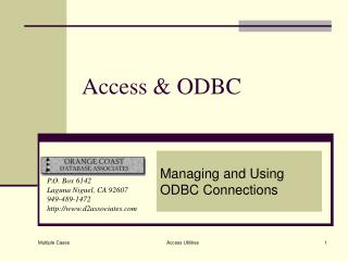 Access &amp; ODBC