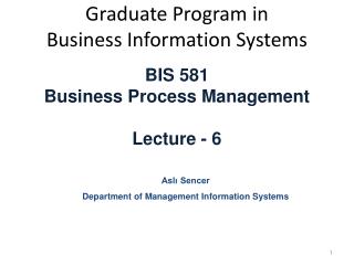 Graduate Program in Business Information Systems