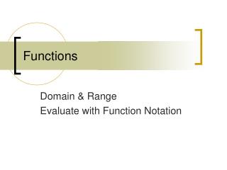 Functions