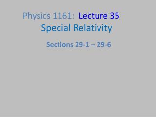 Special Relativity