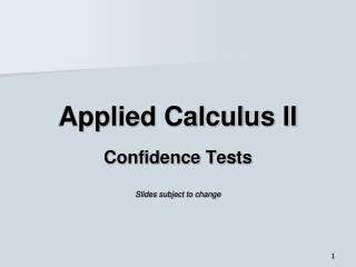 Applied Calculus II