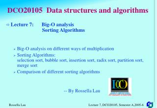 DCO 20105 Data structures and algorithms
