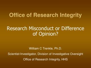 Office of Research Integrity