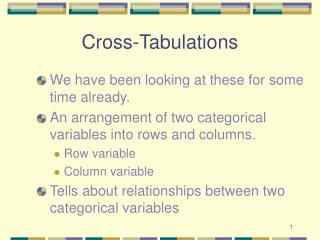 Cross-Tabulations