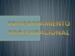 COMPORTAMIENTO ORGANIZACIONAL