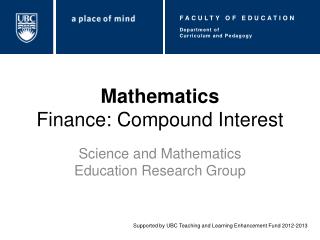 Mathematics Finance: Compound Interest