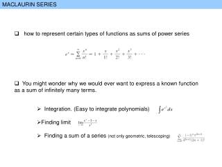 MACLAURIN SERIES