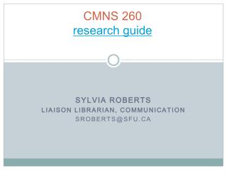 CMNS 260 research guide