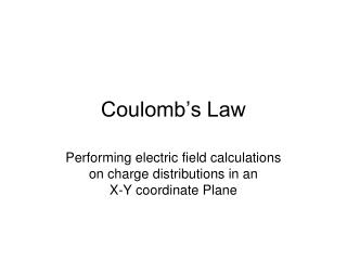 Coulomb’s Law