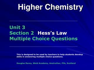 Higher Chemistry