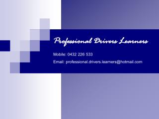 Professional Drivers Learners - FINAL business card 260911