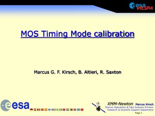 MOS Timing Mode calibration