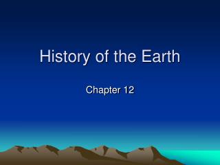 History of the Earth