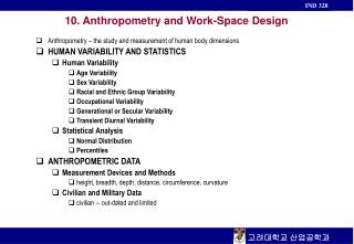 10. Anthropometry and Work-Space Design
