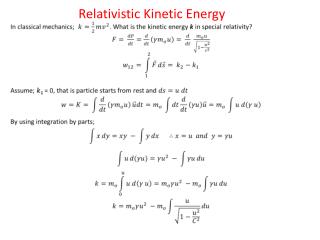 Relativistic Kinetic Energy