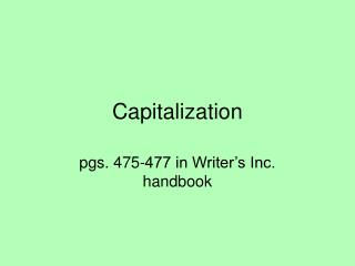 Capitalization