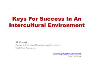 Keys For Success In An Intercultural Environment