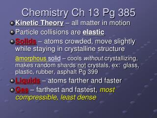 Chemistry Ch 13 Pg 385