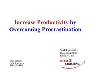 Increase Productivity by Overcoming Procrastination