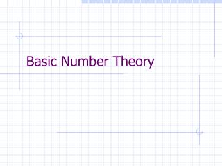 Basic Number Theory